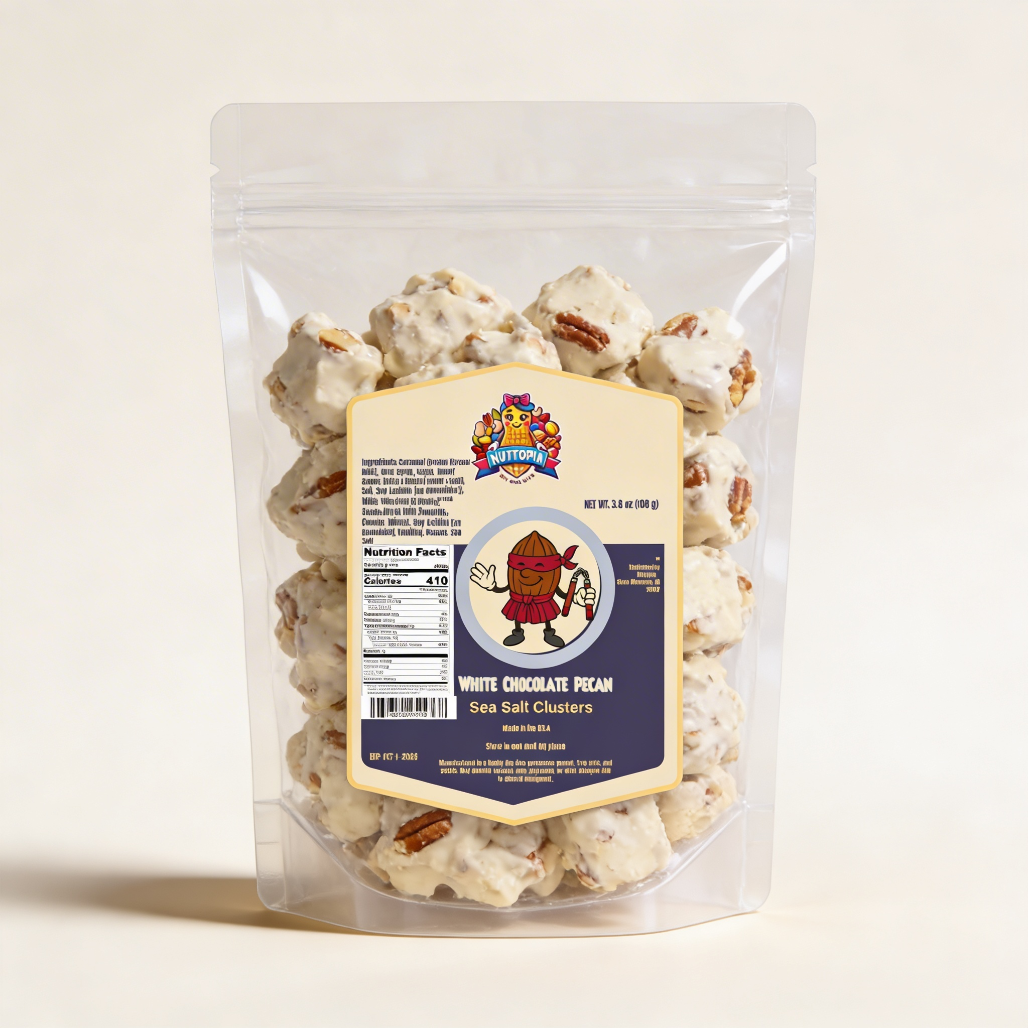 White Chocolate Pecan Sea Salt Clusters