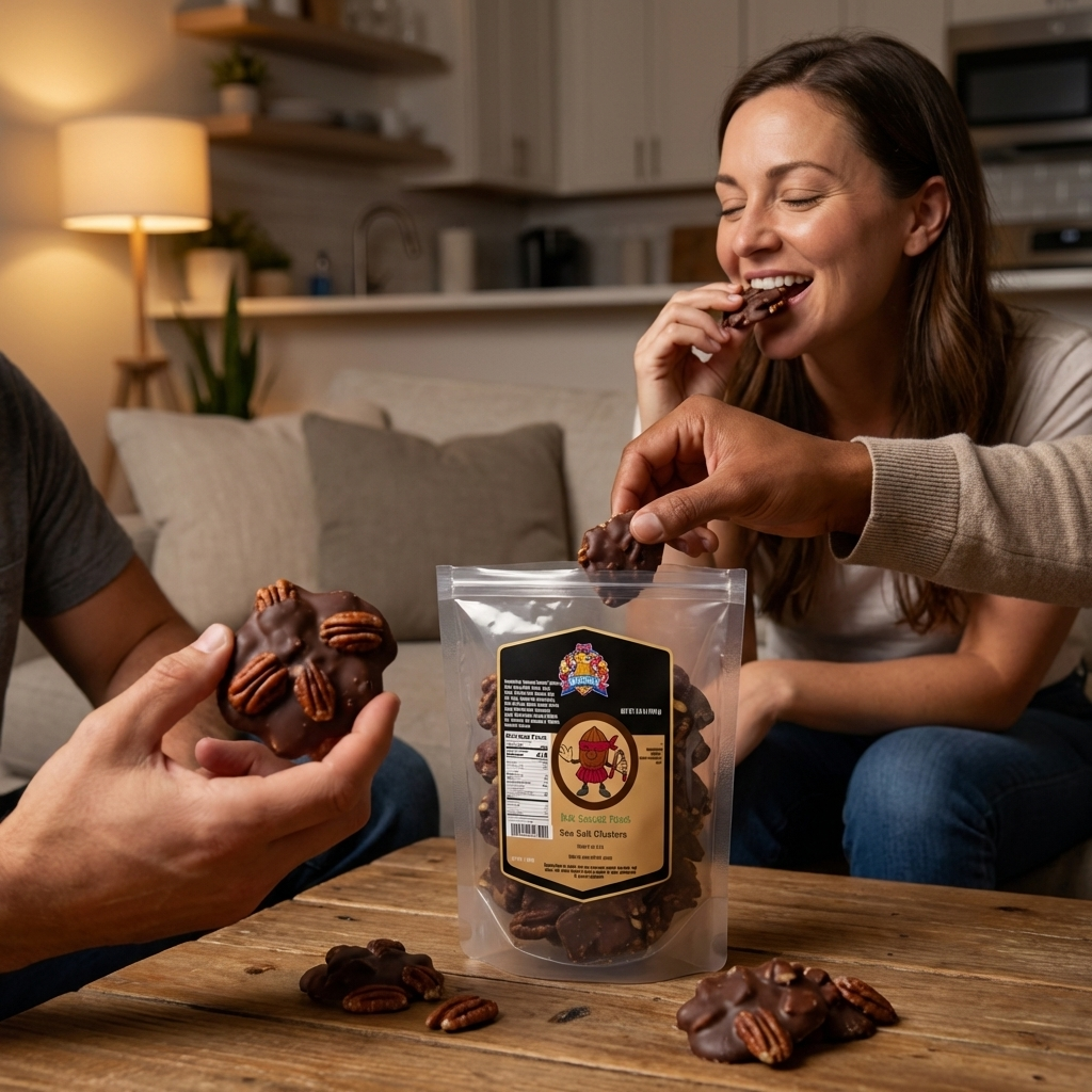 Dark Chocolate Pecan Sea Salt Clusters