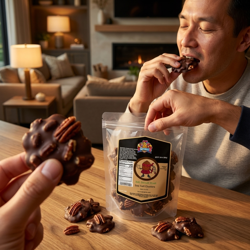 Dark Chocolate Pecan Sea Salt Clusters