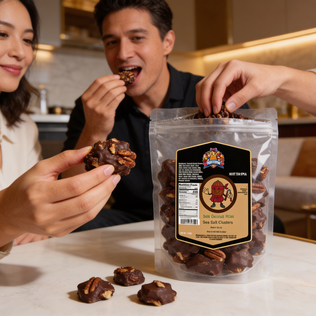 Dark Chocolate Pecan Sea Salt Clusters