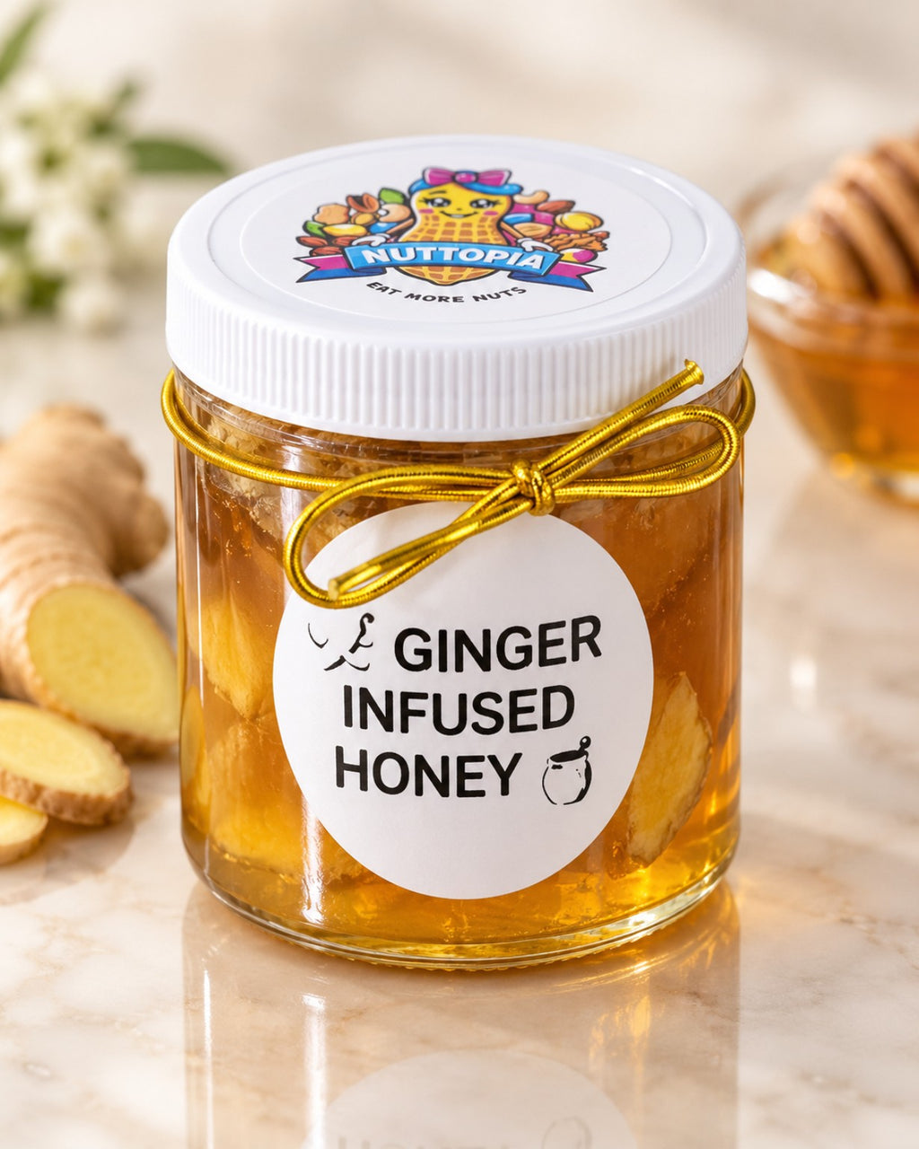 Nuttopia Ginger Infused Honey 8 oz product photo