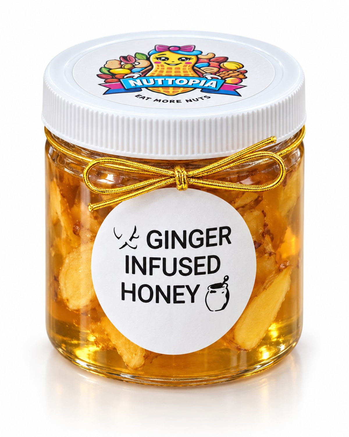 Nuttopia Ginger Infused Honey 8 oz clean product photo