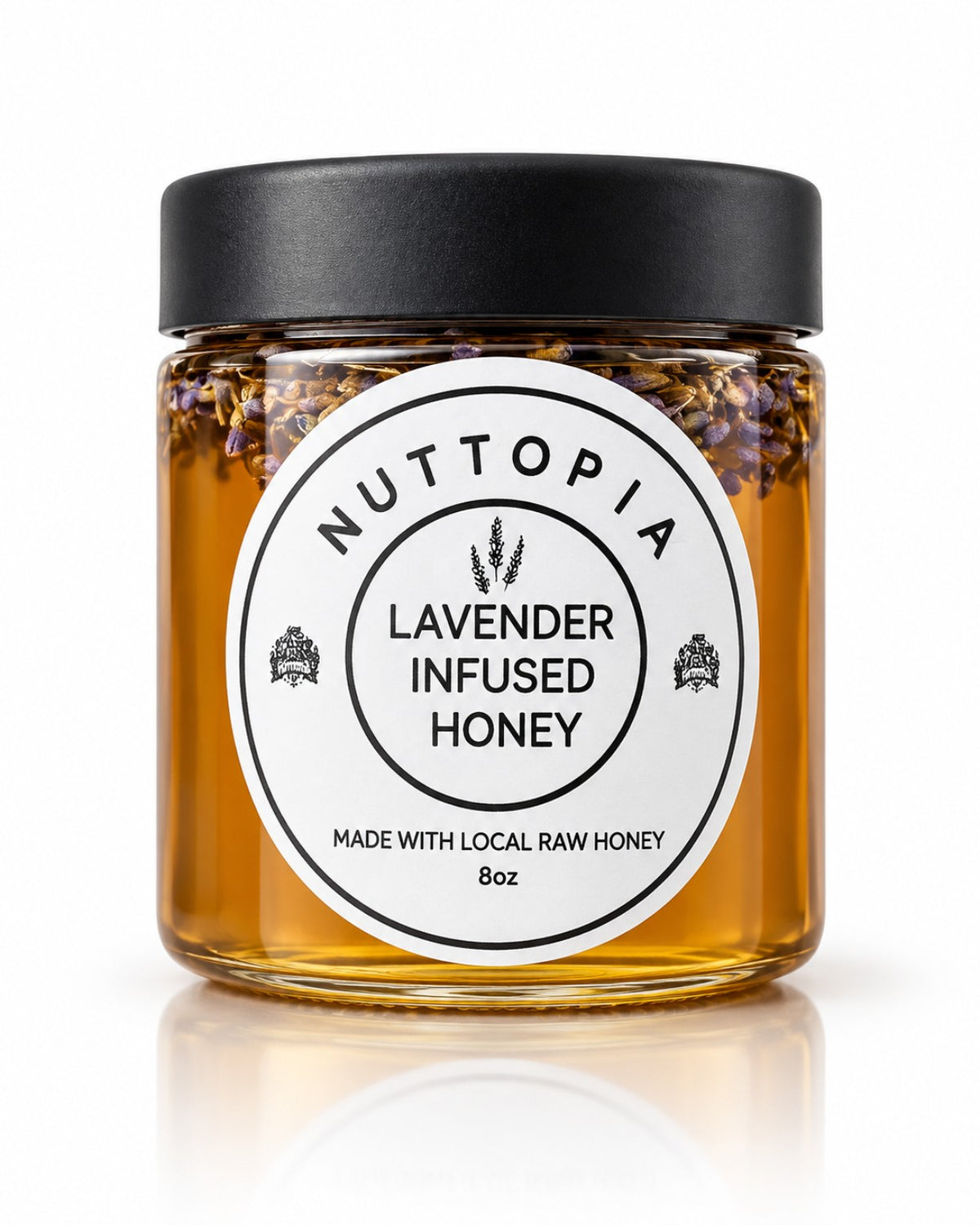 Nuttopia Lavender Infused Honey 8 oz jar product photo