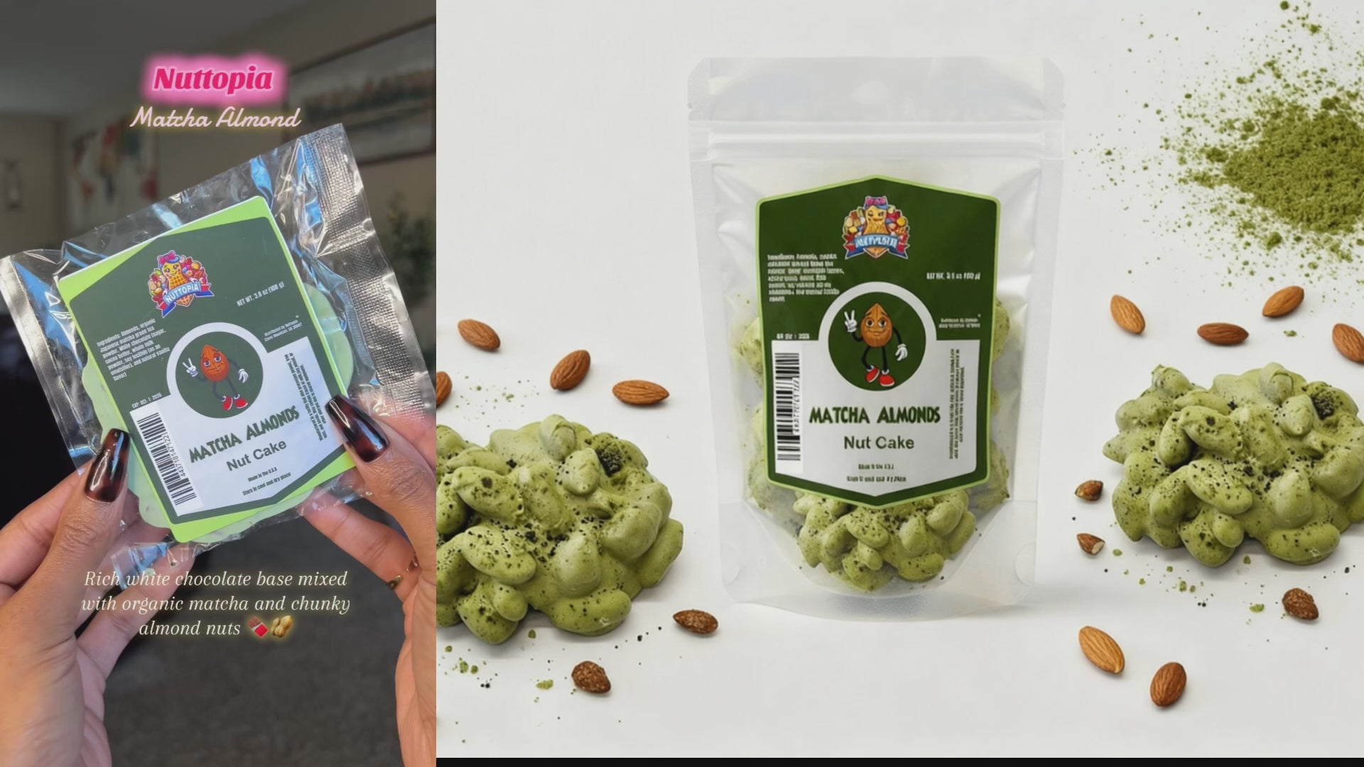 Matcha Almonds Nut Cake